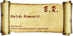 Baluh Romuald névjegykártya